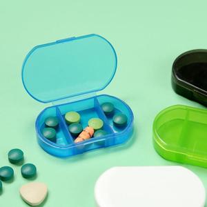 Toptan Mini temizle dikdörtgen seyahat özel 3 bölmeler plastik taşınabilir küçük hap tıbbi saklama kutusu vaka organizatör - Product Image 2