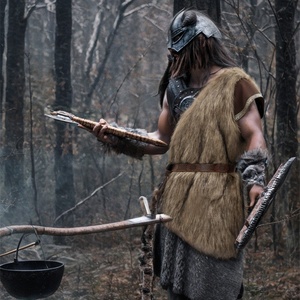 Capa de Hombro de Piel Vikinga Medieval, Túnica de Guerrero Primitivo Salvaje, Disfraz de Cosplay LARP, Traje de Juego de Rol para Películas - Product Image 5