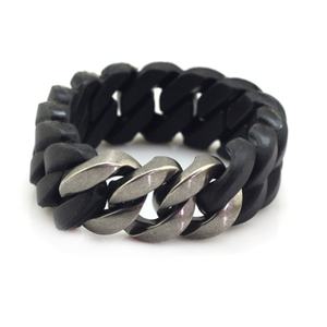 New Arrived Silicon Stainless Steel <b>Bracelet</b> With Curb Versatile Elastic Bangle Twist Energy Cuban Chain <b>Bracelet</b> - Product Image 2