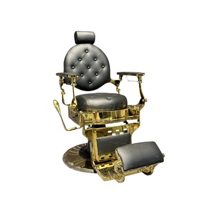 Fauteuil de barbier rétro pour hommes avec accoudoirs rotatifs en métal, pivotant à 360 degrés, réglable en hauteur, <span class=keywords><strong>repose</strong></span>-pieds pour salon de coiffure - Product Image 5