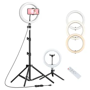 Kısılabilir 360 derece dönebilir 10 inç LED masa lambası lamba uzatılabilir Tripod standı sabitleyici tutucu klip