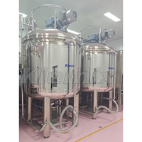 Mélangeur homogénéisateur à pales fixées en acier inoxydable sous vide, contrôle par palette, capacité 1000L, machine de fabrication de crème cosmétique