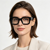 Montures de lunettes épaisses rectangulaires pour hommes, nouveau design, montures de lunettes en acétate faites à la main, montures de lunettes rétro personnalisées pour hommes
