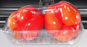 Envoltura de película elástica de mantenimiento fresco semiautomática Vertical de acero inoxidable supermercado centro comercial verduras frutas alimentos frescos pan huevos - Product Image 6