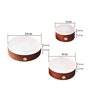 Socle LED rond en ébène pour verres à vin et sous-verres à cocktail, interface USB détachable, vente en gros usine - Product Image 6