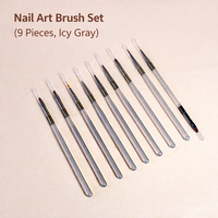 Kit de 9 pinceaux de précision pour gel à ongles, manche en acrylique, nylon doux, ovale, pour salon et usage domestique, outils de peinture UV pour détails – Vente chaude