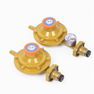 Vanne de réduction de pression de gaz GPL en fonte avec manomètre et arrêt automatique pour réservoir de propane en bouteille - Product Image 1