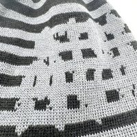 Bonnet en tricot jacquard à 6 coutures, motif graphique, chaud pour l'hiver, idéal pour l'extérieur, le streetwear décontracté, bonnet rayé personnalisé