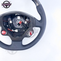 Volant de voiture en fibre de carbone noir au design populaire d'usine, cuir perforé noir pour Ferrari F430 2005-2009