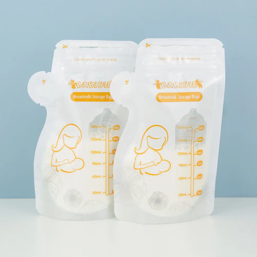 Food Grade Zipper Plastic Stand Up Breast Milk Storage Bags for Baby Food