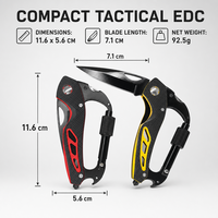 Couteau utilitaire pliable multifonctionnel en acier inoxydable G10 avec poignée, lame droite, mousqueton OEM, pour camping en plein air