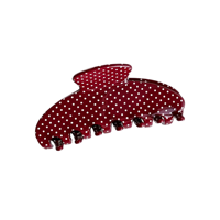 Pince à cheveux coréenne vintage en acétate de haute qualité, motif pois, couleur unie, grande pince requin, accessoire pour cheveux femme