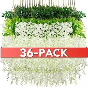 36 tiges de glycine artificielle blanches pour la décoration de fond de scène de mariage/fête, fabriquées en Chine - Product Image 5