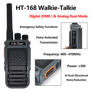 Yinitone HT-168 Chuyên Nghiệp Kỹ Thuật Số Hai Cách Cho Walkie Talkie Ai Giảm Tiếng Ồn 6800MAh Pin Uhf Tần Số 0-5Km Phạm Vi - Product Image 2