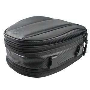 Waterproof Rear Seat Luggage Saddle Bags Multi- functional PU Leather Motorcycle Tail Bag