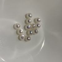 Perles d'eau douce de style Akoya de 4-5 mm, presque rondes, blanches, à fort lustre, presque parfaites, entièrement percées, perles en vrac pour bricolage