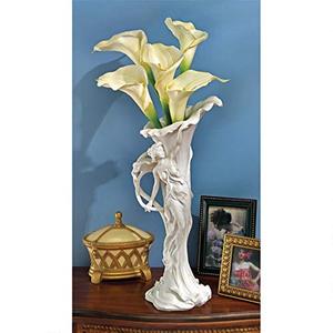 Archaized vaso <span class=keywords><strong>in</strong></span> <span class=keywords><strong>resina</strong></span> Calla Lilly Fanciulla Art Nouveau <span class=keywords><strong>Resina</strong></span> di Marmo Scultoreo Vaso, Bianco - Product Image 6
