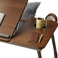 Table d'ordinateur portable en bois réglable en hauteur, pliable, portable, support pour lit, bureau, maison, étude, travail, chambre