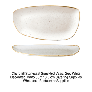 Plateau Stonecast Speckled Geo 35 × 18,5 cm Blanc Décoré à la Main Churchill - Product Image 2