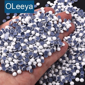 OLeeya Promotion Strass thermocollants en verre, couleurs blanches, de bonne qualité, avec colle forte pour vêtements - Product Image 1