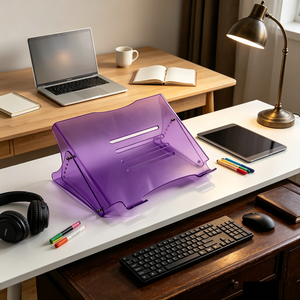 Support d'écran ergonomique moderne en acrylique de qualité professionnelle, support autoportant personnalisé pour ordinateur portable et affichage sur bureau - Product Image 4