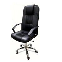 Chaise de bureau pivotante en cuir moins chère de Foshan, chaise en cuir avec revêtement en cuir artificiel