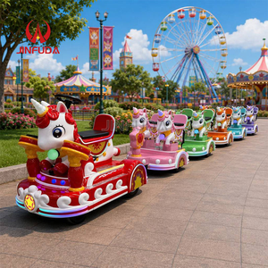 Tren Turístico Eléctrico Sin Rieles para 6 Pasajeros, Vehículo <span class=keywords><strong>de</strong></span> Diversión con Diseño <span class=keywords><strong>de</strong></span> Caballo <span class=keywords><strong>de</strong></span> Dibujos Animados, Popular en Internet, para Parques <span class=keywords><strong>de</strong></span> Atracciones e Interiores/Exteriores - Product Image 3