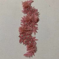 Tissu personnalisé 3D fait à la main patchs Rose dentelle appliques strass mode coudre brodé fleur décor pour robes de mariée