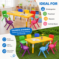 Ensemble de table et de chaises en plastique coloré pour enfants, pour la maternelle, la garderie, la salle de classe