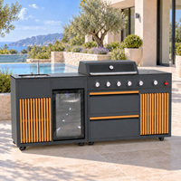 Station de cuisson extérieure antirouille en acier inoxydable 304, cuisine extérieure modulaire avec grill pour villa, jardin, barbecue