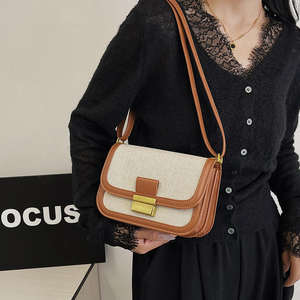 Nouveau sac bandoulière tendance Sac à bandoulière carré pour femme Sac en toile portable - Product Image 4