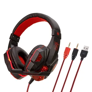 Gaming-Headset Stereo-Surround-Sound Kabel gebundene Kopfhörer mit Mikrofon-LED-Leuchten Gamer-Kopfhörer für PC-Spiele