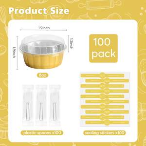 Molde desechable de papel de aluminio impreso para postres y repostería, con tapa selladora, apto para hornear en horno, grado alimenticio, OEM Ok - Product Image 2