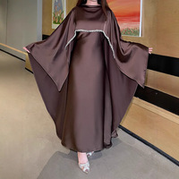 Nouvelle Abaya de Luxe Faite à la Main à Dubaï, Robes Modestes Multicolores pour Femmes Musulmanes, Style Cape en Satin avec Strass