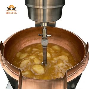 Pot à sucre en cuivre certifié CE |   Marmite industrielle de 50-500 L pour caramel, khoya, toffee, confiture - Électrique/Gaz | Bouilloire en cuivre - Product Image 6