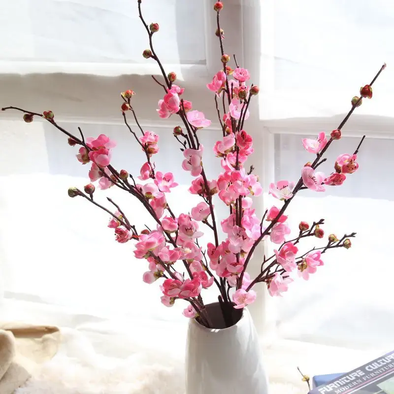 94cm artificielle sakura fleur de cerisier romantique rose blanc branches arbre décoratif à vendre