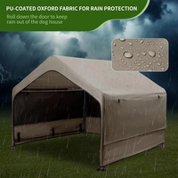 Tente pour chien moderne extra large en fer avec auvent imperméable et abri ombrageant en maille sur trois côtés pour usage extérieur