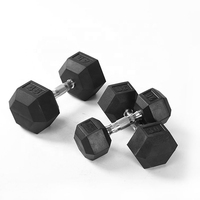 LINGXI YL-01 Dumbbell Hexagonal Kustom - Berlapis Karet 10lbs Hitam Tanpa Bau Ramah Lingkungan untuk Latihan Angkat Beban di Rumah