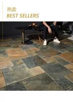 Carrelages de sol rustiques à surface mate Carrelages de sol en pierre de chaux Carrelages antidérapants pour l'extérieur de couleur foncée Carreaux en porcelaine pour café