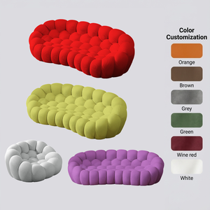 북유럽 럭셔리 버블 카우치 맞춤형 거실 소파 가구 벨벳 패브릭 버블 풋볼 소파 압축 섹셔널 소파 - Product Image 4