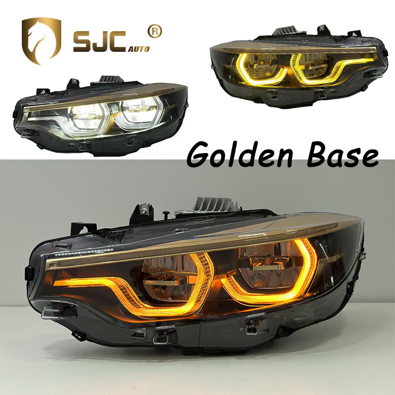 Sjc V3 Gold LED Headlight Assembly For BMW 4 Series F32 / F36 / F80 / F82 2017-2020 Yellow White DRL