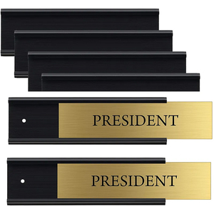 Placa de nombre de pared grabada con soporte de aluminio, logotipo de empresa opcional y nombre personal - Product Image 6