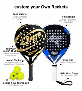 Raquetas <span class=keywords><strong>de</strong></span> Pádel Qingyu Sport <span class=keywords><strong>de</strong></span> Alta Calidad, Carbono 24k, Logotipo Personalizado, Super Power, Superficie 3D, Descuentos por Volumen - Product Image 2
