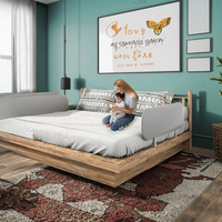 Barrière de lit bébé pliable certifiée CE, en tissu Oxford écologique, cadre métallique réglable en hauteur, barrière de sécurité portable pour lit OEM