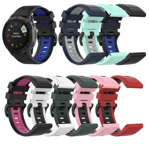 Dây Đeo Đồng Hồ Hai Màu Mới Cho Garmin Fenix 7S 7 7X6S 6 6x Dây Đeo Cổ Tay Cho Fenix 5 5S 5x Plus Phụ Kiện