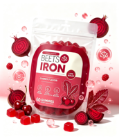 Gummies à Marque Blanche OEM au Fer, à la Betterave, Vitamine C, Folate et B12 pour le Renforcement Sanguin et le Soutien Énergétique