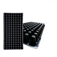 Plateaux de semis carrés en PS pour une meilleure croissance des succulentes, plateaux de pépinière réutilisables en plastique épaissi 150g 128 cellules, écologiques 4cm