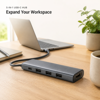 5 in 1 USB C Hub Tipe C Docking Station 4K 30Hz PD 100W Pengisian Cepat USB 3.0 5Gbps Adaptor Multiport untuk Laptop MacBook