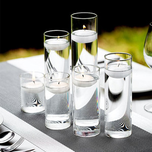 Porte-<span class=keywords><strong>bougie</strong></span> cylindrique en verre flottant sur l'<span class=keywords><strong>eau</strong></span>, écologique, résistant à la chaleur, durable, fait main, centre de table pour anniversaire et mariage - Product Image 3