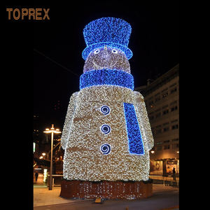 Personalizzazione decorazioni natalizie LED gigante 3D Santa Claus e pupazzo di neve motivo luci scultura per natale decorazione di illuminazione - Product Image 2